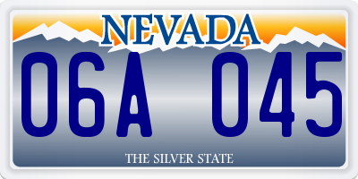NV license plate 06A045