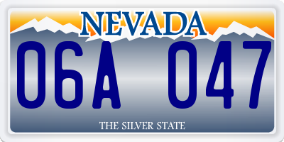 NV license plate 06A047