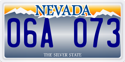 NV license plate 06A073