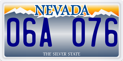 NV license plate 06A076
