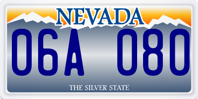 NV license plate 06A080