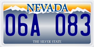 NV license plate 06A083