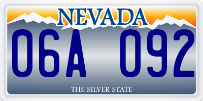 NV license plate 06A092