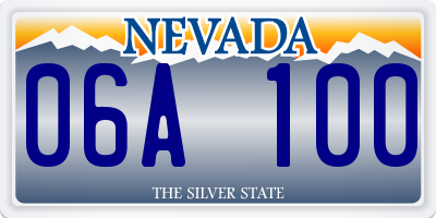 NV license plate 06A100