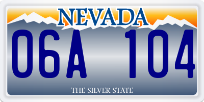 NV license plate 06A104
