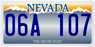 NV license plate 06A107