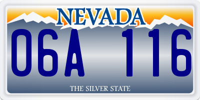 NV license plate 06A116