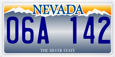 NV license plate 06A142