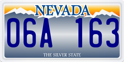 NV license plate 06A163