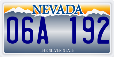 NV license plate 06A192
