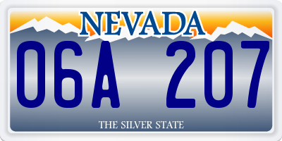 NV license plate 06A207
