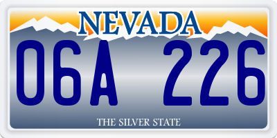 NV license plate 06A226