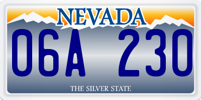 NV license plate 06A230