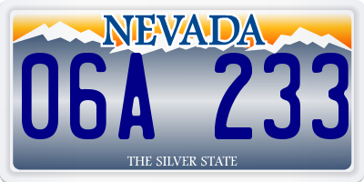 NV license plate 06A233