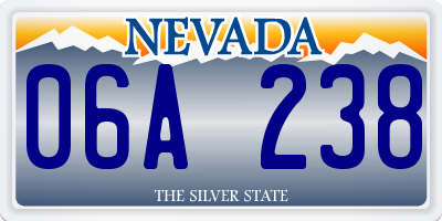 NV license plate 06A238