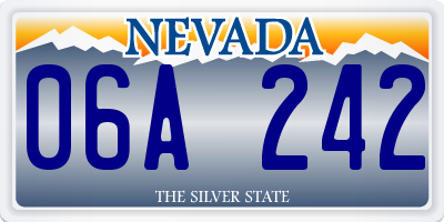 NV license plate 06A242