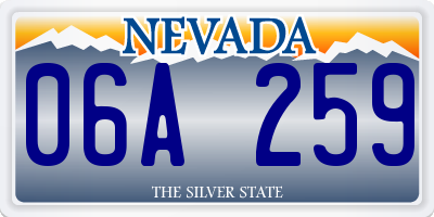 NV license plate 06A259