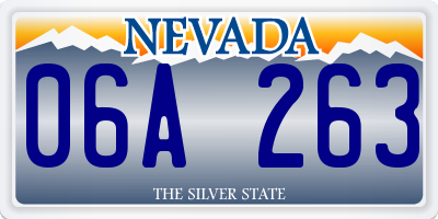 NV license plate 06A263