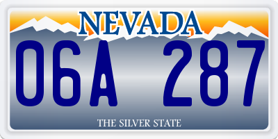 NV license plate 06A287
