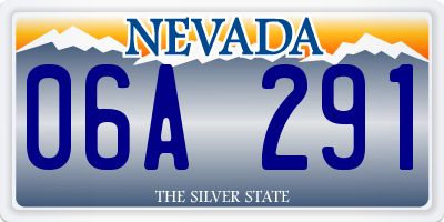 NV license plate 06A291