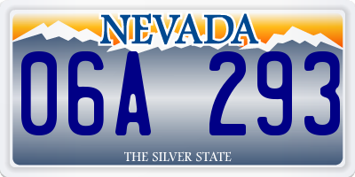NV license plate 06A293