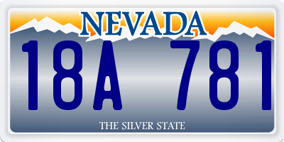 NV license plate 18A781