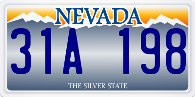 NV license plate 31A198