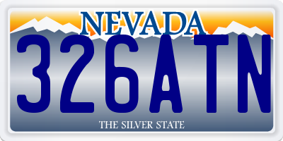 NV license plate 326ATN