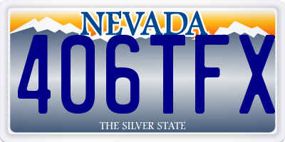 NV license plate 406TFX