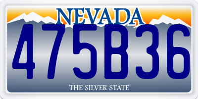 NV license plate 475B36
