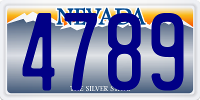 NV license plate 4789