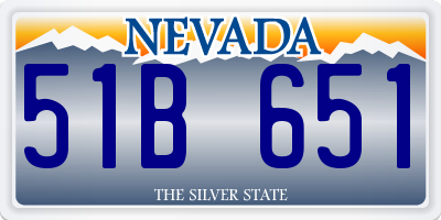 NV license plate 51B651