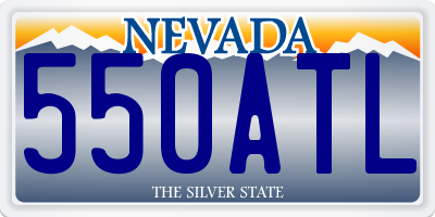 NV license plate 550ATL