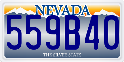 NV license plate 559B40