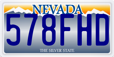 NV license plate 578FHD