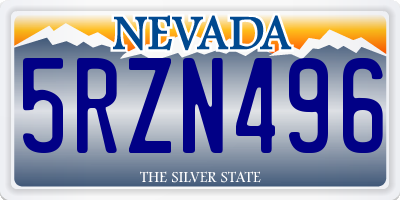NV license plate 5RZN496