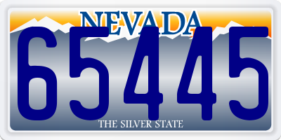 NV license plate 65445