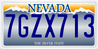 NV license plate 7GZX713