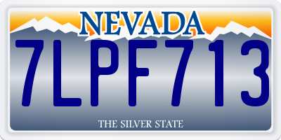 NV license plate 7LPF713