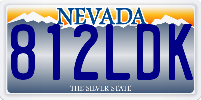 NV license plate 812LDK