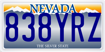 NV license plate 838YRZ