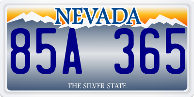 NV license plate 85A365