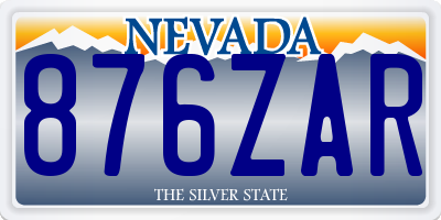 NV license plate 876ZAR