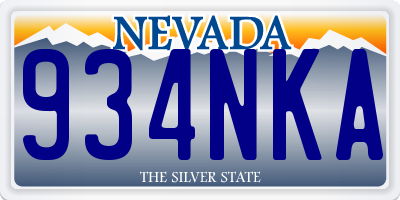 NV license plate 934NKA