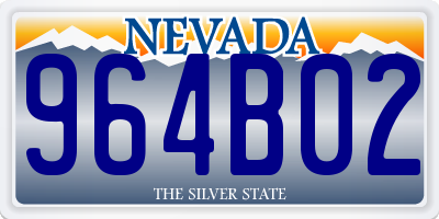 NV license plate 964B02