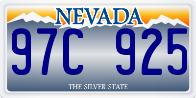NV license plate 97C925
