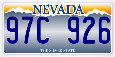 NV license plate 97C926
