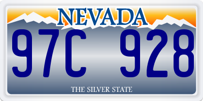 NV license plate 97C928