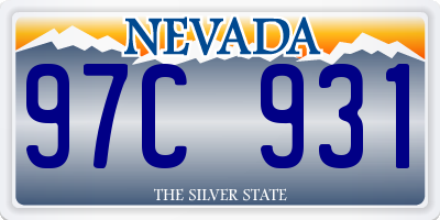 NV license plate 97C931