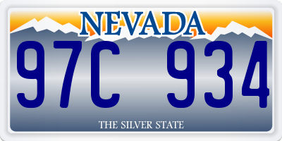 NV license plate 97C934